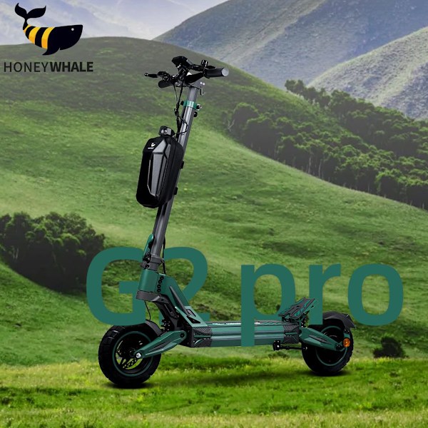 HONEY WHALE G2 Pro Vikbar El-Scooter 900W Toppmotor 54.6V 16Ah Batteri grön