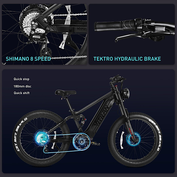 VITILAN T7 Elcykel - 750W Bafang Motor - 48V 20Ah 960Wh Batteri - 8 Växlar - Yellow