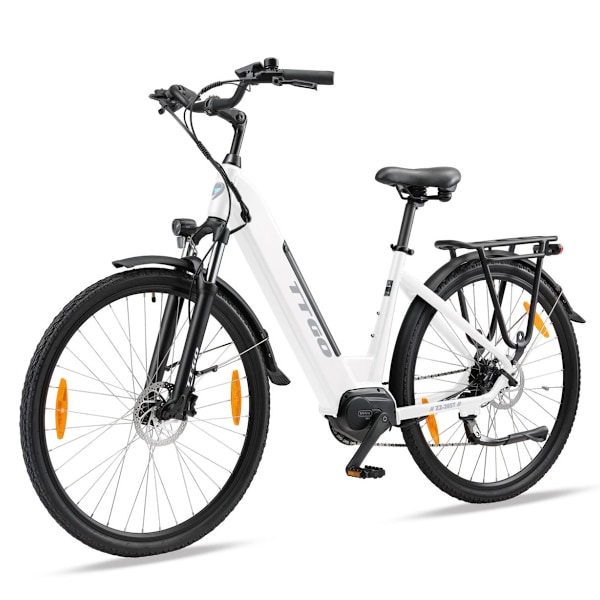 TTGO XK-ZZ-28ST Elcykel, Bafang Mittmotor 250W, 36V 20Ah, Vit vit New Version