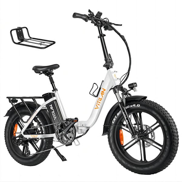 Vitilan U7 2.0 Vikbar Elcykel - 20 tum - Step-thru - 750W 48V 20Ah - vit