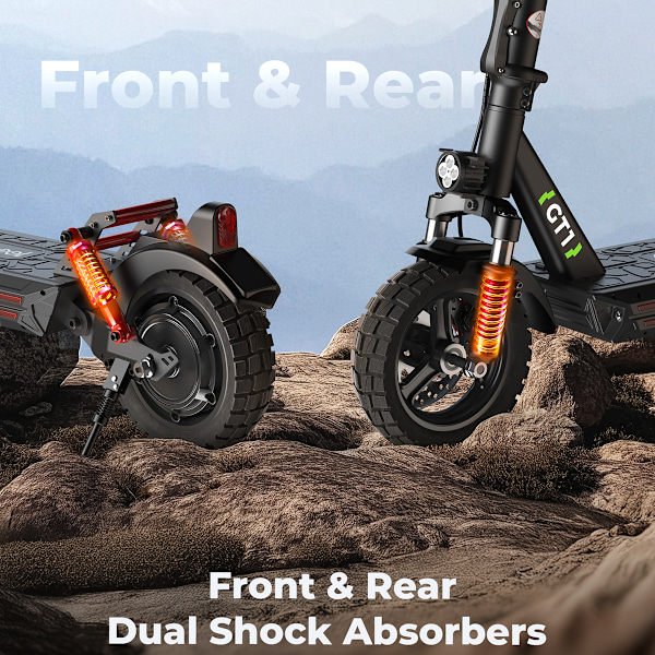 iSinwheel GT1 Vikbar El-Scooter - 10 tum - 800W 48V 10Ah - App-kontroll