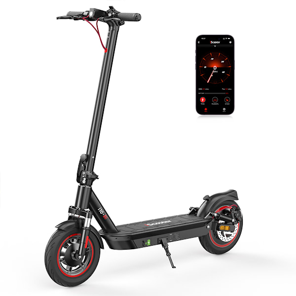 iScooter i10 Vikbar El-Scooter för Stad, 650W 36V 15Ah, Stöd för App-Kontroll