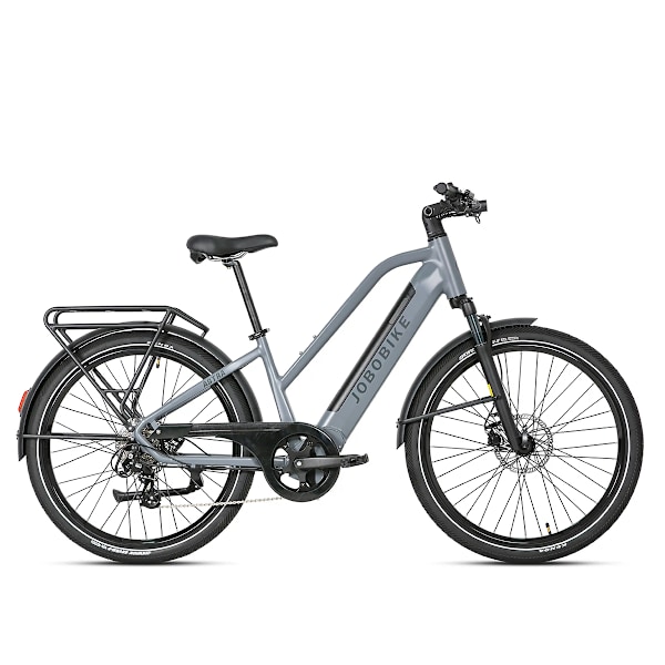 Trekking E-Bike JOBOBIKE Astra, 250W 36V 15Ah, Shimano 8S, Support Bluetooth, Grey