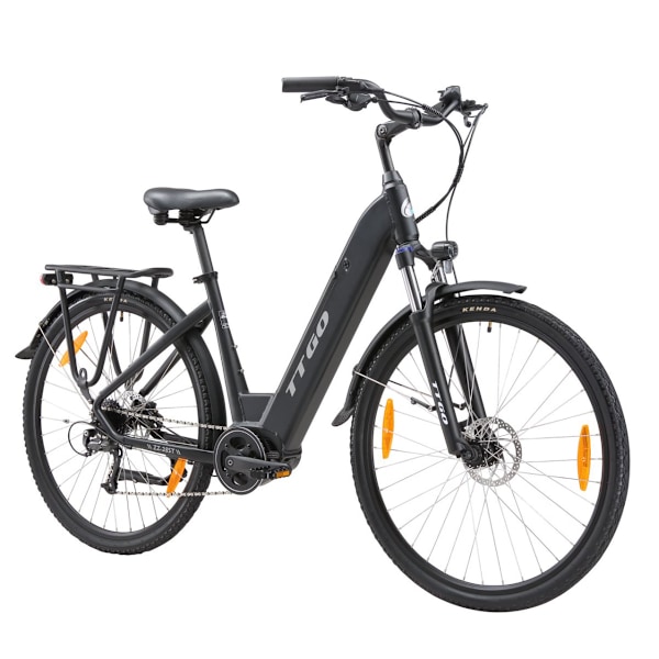 TTGO XK-ZZ-28ST Elcykel, Bafang Mittmotor 250W, 36V 20Ah, Svart svart New Version