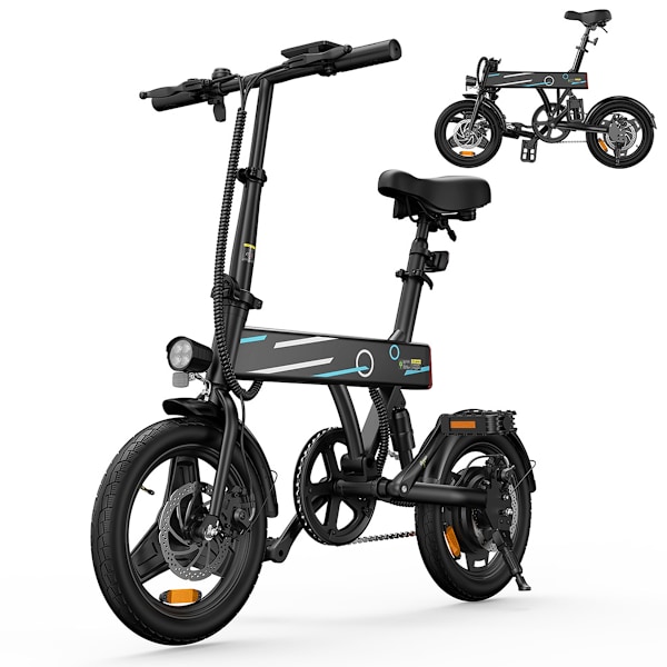 iScooter EB1 14\" Mini Elcykel för Staden, 350W, Max 25km/h, Lämplig för Tonåringar