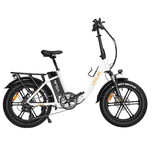 Vitilan U7 2.0 Vikbar Elcykel - 20 tum - Step-thru - 750W 48V 20Ah - vit