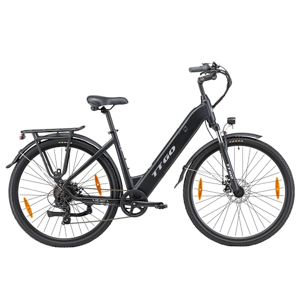 TTGO HZ-28ST Elcykel, 350W 36V 20Ah, Shimano 7S, Svart svart