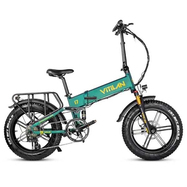 VITILAN i7 Pro 3.0 Elektrisk Vikbar Cykel - 750W 48V 20Ah - 8 Växlar - grön