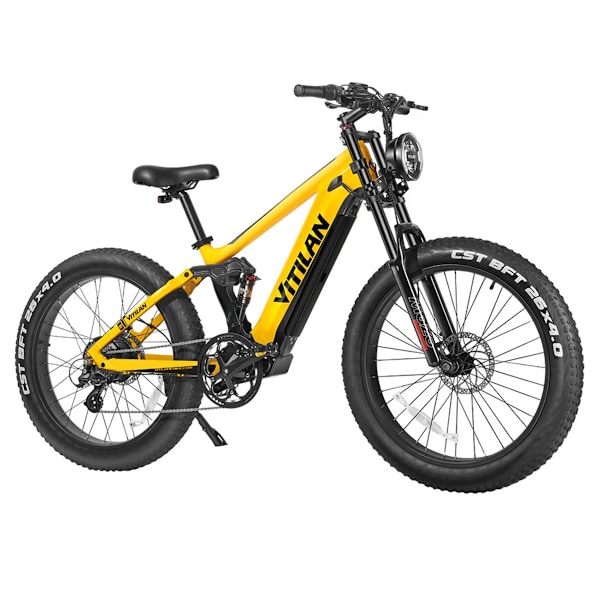 VITILAN T7 Elcykel - 750W Bafang Motor - 48V 20Ah 960Wh Batteri - 8 Växlar - Gul Yellow