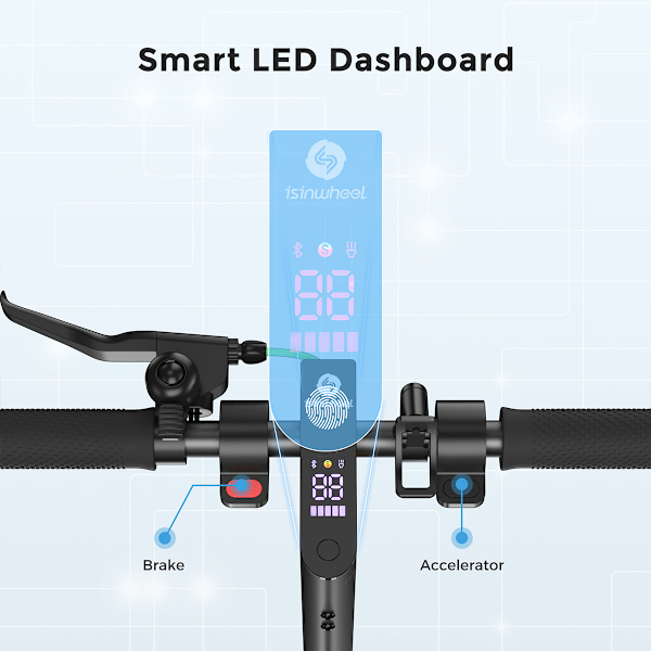 iSinwheel S9 Max Vikbar El-Scooter - 500W 36V 10Ah - Max 30km/h