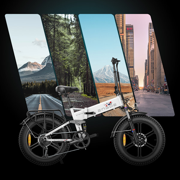 ENGWE Engine X Vikbar Elcykel - 250W 48V 13Ah - 100 km Räckvidd - 25 km/h - White