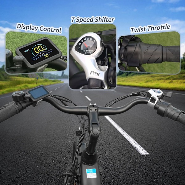 TTGO HZ-28ST Elcykel, 350W 36V 20Ah, Shimano 7S, Svart svart