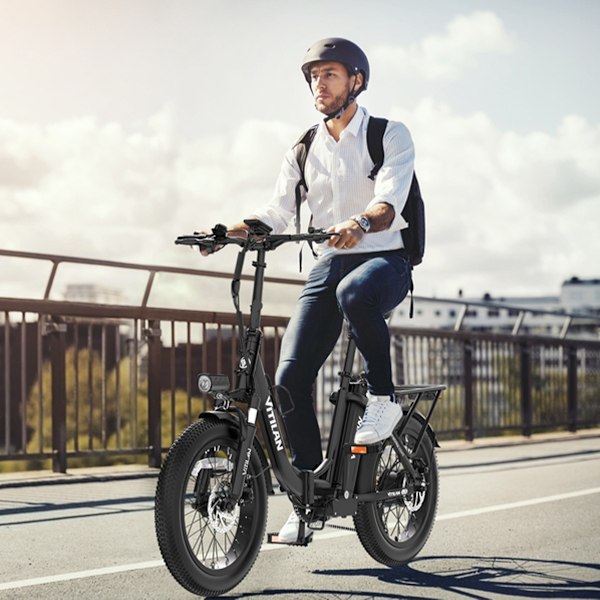 Vitilan U3 Vikbar Elcykel - 750W 48V 13AH - Stegen Genom - svart