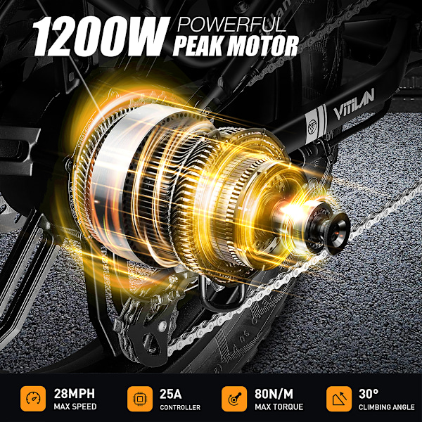 VITILAN i7 Pro 3.0 Elektrisk Vikbar Cykel - 750W 48V 20Ah - 8 Växlar - vit