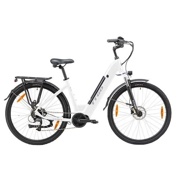 TTGO XK-ZZ-28ST Elcykel, Bafang Mittmotor 250W, 36V 20Ah, Vit vit New Version