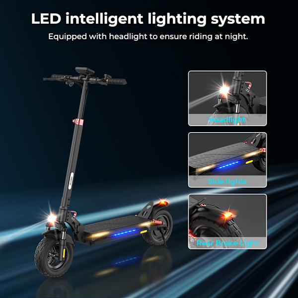 iScooter iX3 Smart El-Scooter - 800W 48V 10Ah - Med App - Topphastighet 40km/h