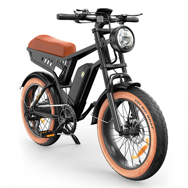 iSinwheel R6 Elcykel - 20\" Fettdäck - 250W 48V 13Ah - Brun
