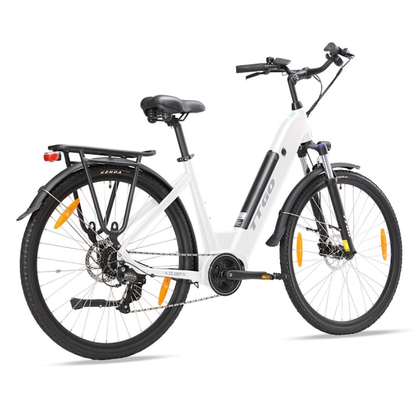 TTGO XK-ZZ-28ST Elcykel, Bafang Mittmotor 250W, 36V 20Ah, Vit vit New Version