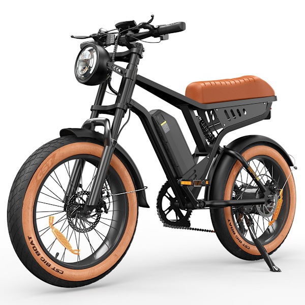 iSinwheel R6 Elcykel - 20\" Fettdäck - 250W 48V 13Ah - Brun