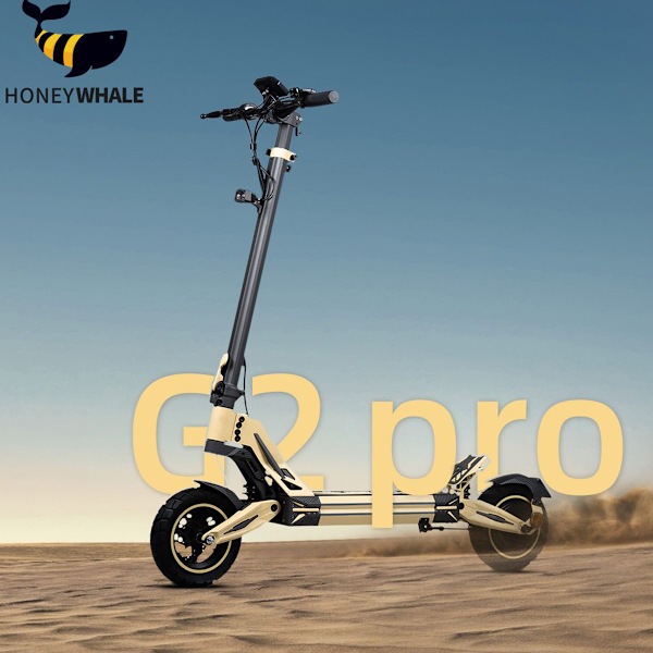 HONEY WHALE G2 Pro Vikbar El-Scooter 900W Toppmotor 54.6V 16Ah Batteri gul