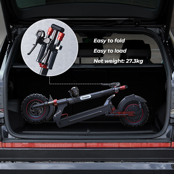iScooter iX5S Vikbar El-Scooter - 1000W 48V 15Ah - 11-tums Däck - 25km/H