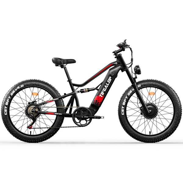 Tifgalop ES7Pro Elcykel - Dubbla 750W Motorer - 52V 21Ah Batteri - Dubbel Fjädring