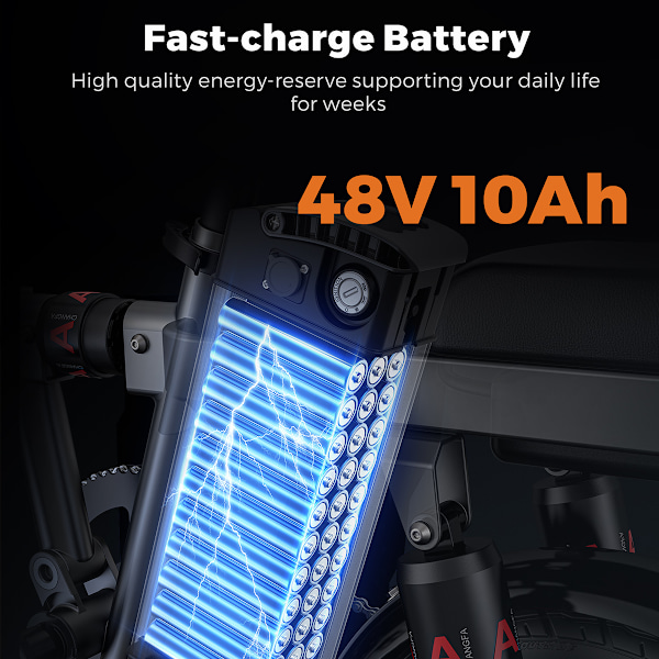 ENGWE T14 City Vikbar Elcykel 14\" för Vuxna Tonåringar 250W 48V 10AH - blå