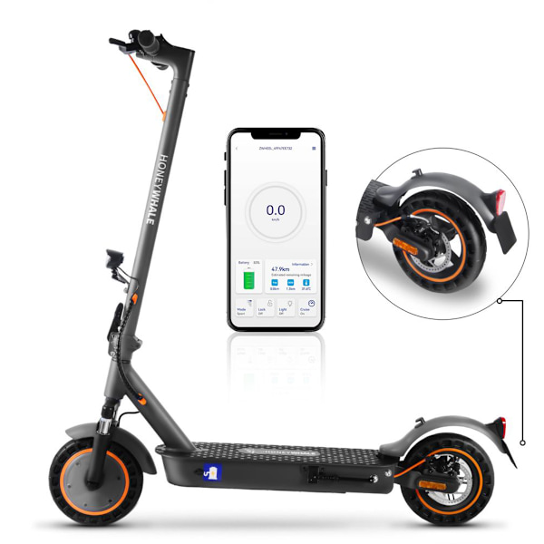Honey Whale E9 MAX El-Scooter - 500W 36V 10Ah - Smart APP