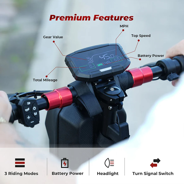 iSinwheel GT2 Vikbar Off-Road El-Scooter - 800W 48V 15Ah - 11-tum