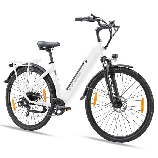 TTGO HZ-28ST Elcykel, 350W 36V 20Ah, Shimano 7S, Vit vit