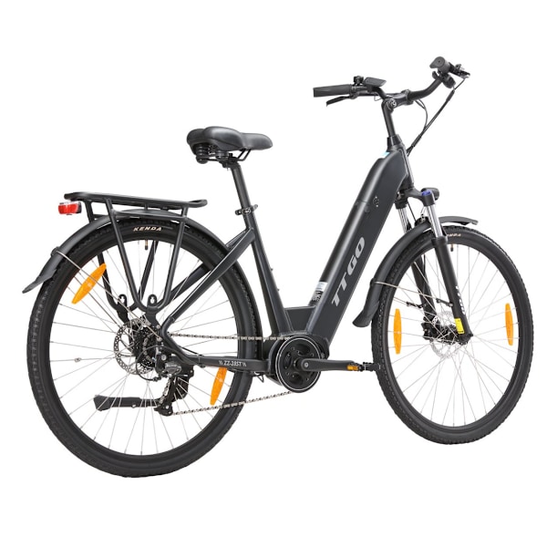 TTGO XK-ZZ-28ST Elcykel, Bafang Mittmotor 250W, 36V 20Ah, Svart svart New Version