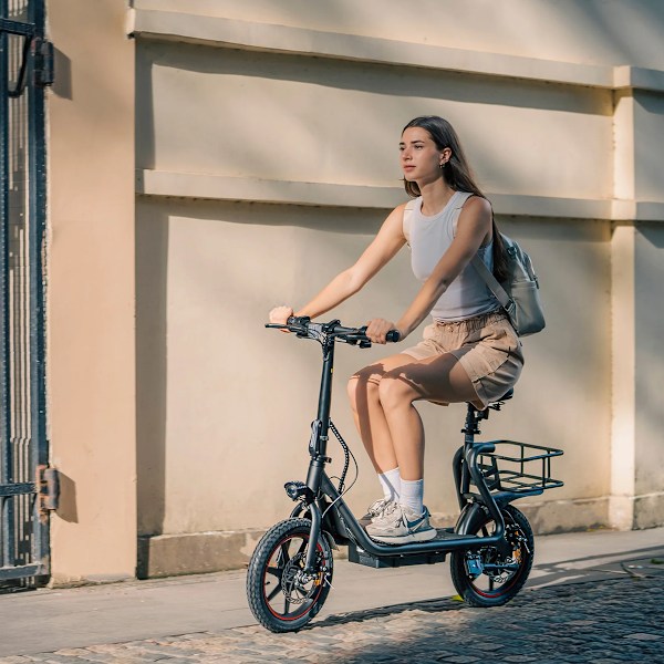 DYU C4 14 tum hopfällbar elscooter, 250W 36V 10Ah, med korg