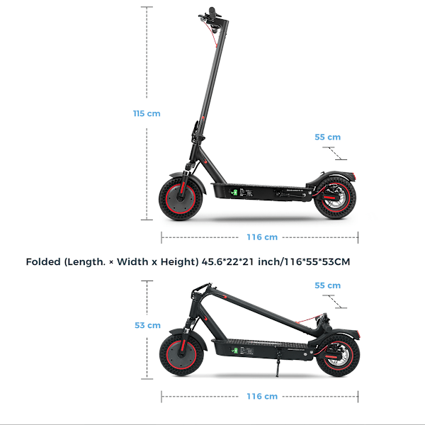 iScooter i9 Max El-Scooter - 10 tum - 500W 36V 10Ah - 25km/h - APP