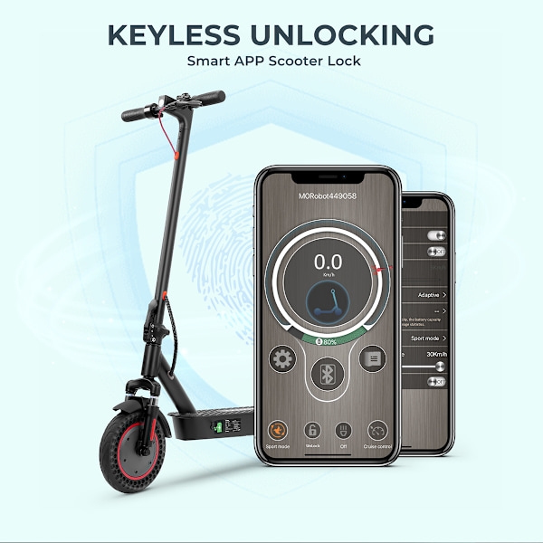 iScooter i9 Max El-Scooter - 10 tum - 500W 36V 10Ah - 25km/h - APP