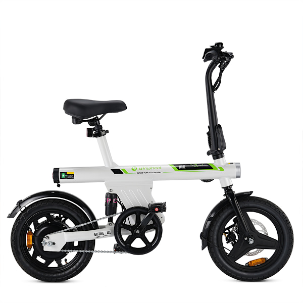iSinwheel U1 14\" Elcykel för Stad 250W Motor 36V 7.8Ah Batteri - vit