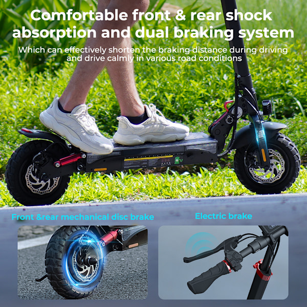 iScooter iX3 Smart El-Scooter - 800W 48V 10Ah - Med App - Topphastighet 40km/h