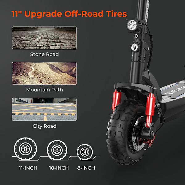 iSinwheel GT2 Vikbar Off-Road El-Scooter - 800W 48V 15Ah - 11-tum