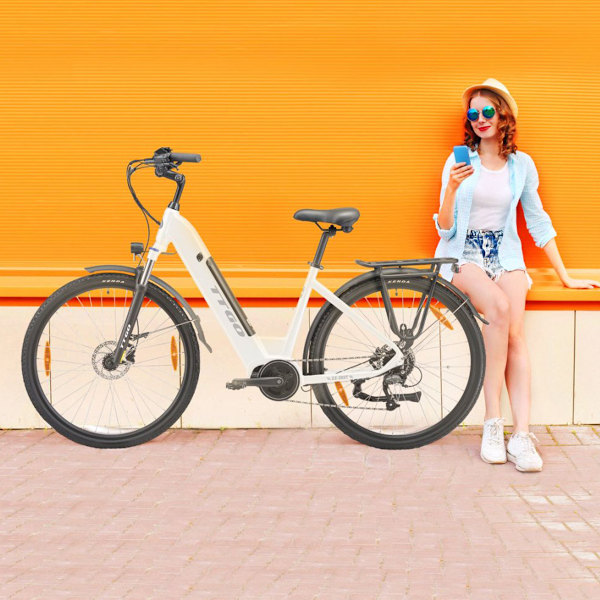 TTGO XK-ZZ-28ST Elcykel, Bafang Mittmotor 250W, 36V 20Ah, Vit vit New Version