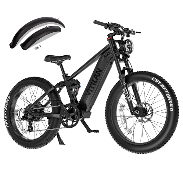 VITILAN T7 PRO Elcykel - 52V 20Ah 1040Wh Batteri - 8 Växlar - Black