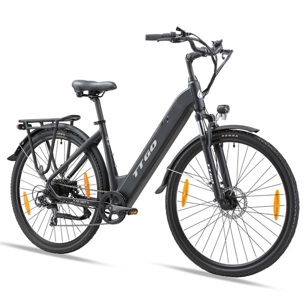 TTGO HZ-28ST Elcykel, 350W 36V 20Ah, Shimano 7S, Svart svart