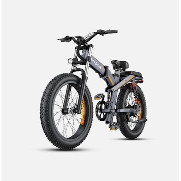 ENGWE X24 Vikbar Elcykel med Trippel Fjädring, 1000W 19.2Ah+10Ah Dubbla Batterier, 8 Växlar - grå