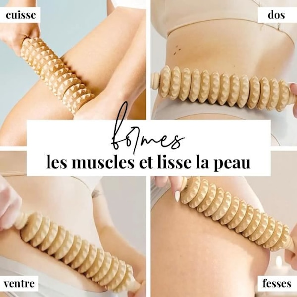 tuuli Anti Cellulite Massager Lår Massage Roller Maderoterapi Device Trä Lymfdränage - 6