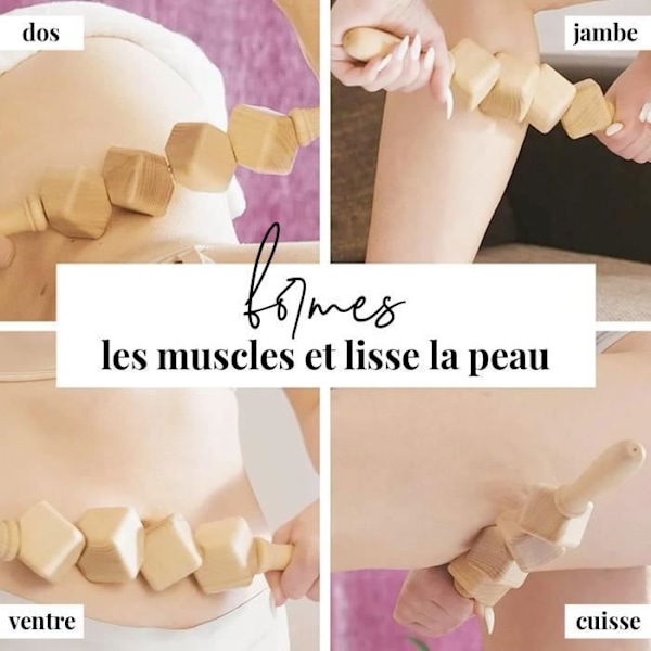 tuuli Anti Cellulite Massager Lår Massage Roller Maderoterapi Device Trä Lymfdränage - 2
