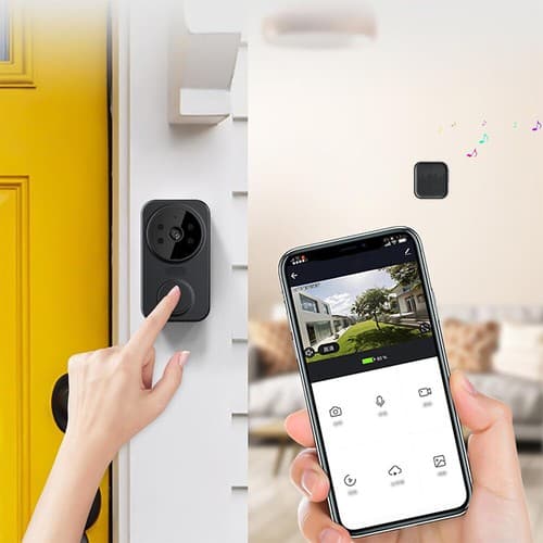 UK Trådlös Smart Video Dörrklocka WiFi Säkerhetskamera Ringklocka Dörr Intercom white