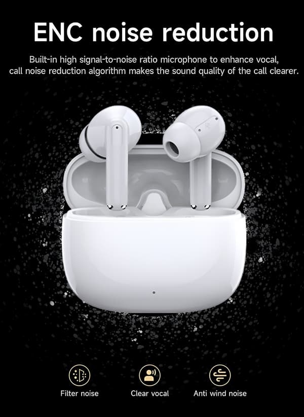 Trådlösa hörlurar Bluetooth 5.4 In-Ear Pods för iPhone Samsung Android black