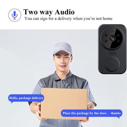 UK Trådlös Smart Video Dörrklocka WiFi Säkerhetskamera Ringklocka Dörr Intercom black