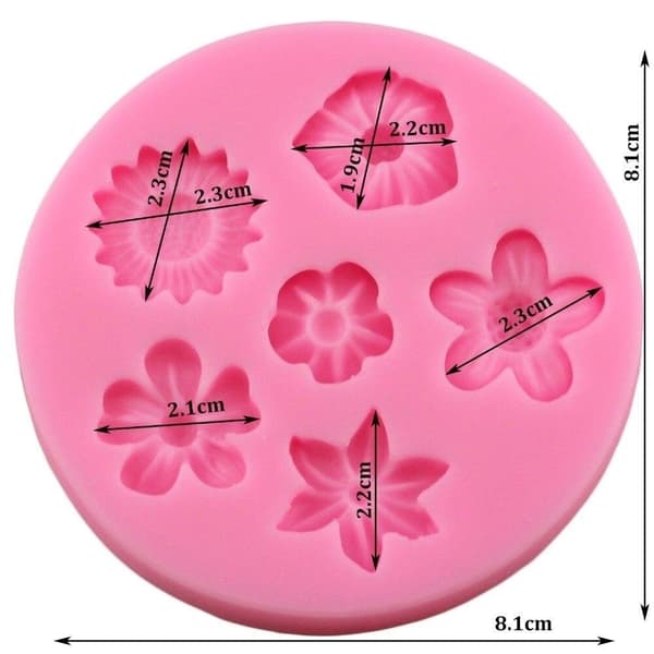 Små Blommor silikonform 6 st Silikonformar Gjutform Mynta
