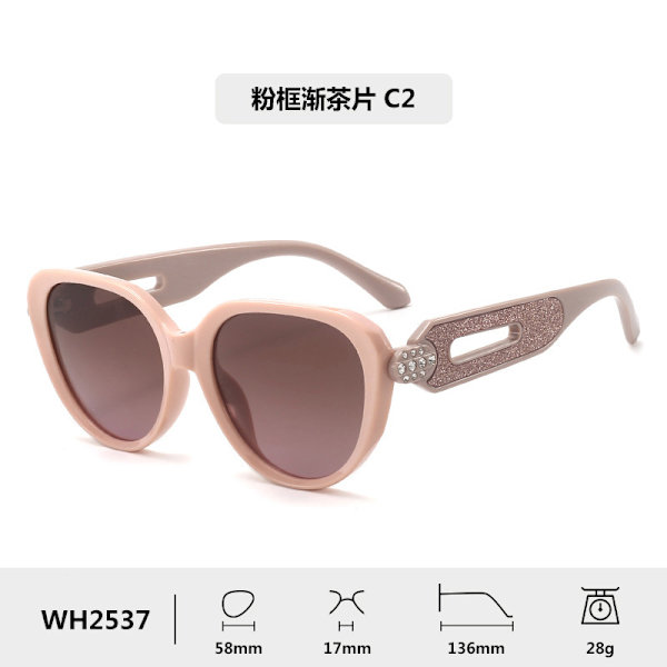 Dammode Nya Glitter PU Solglasögon