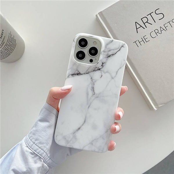 iPhone 14 Pro Skal Marmor Vit Vit