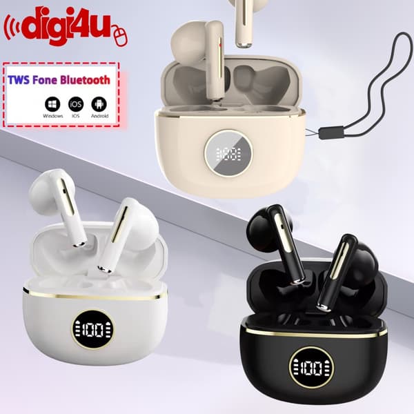 TWS Trådlösa Hörlurar Stereo Bluetooth Hörlurar För iPhone & Android beige